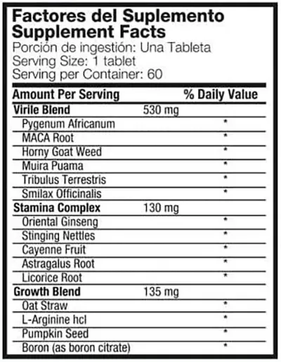 hombron supplement facts